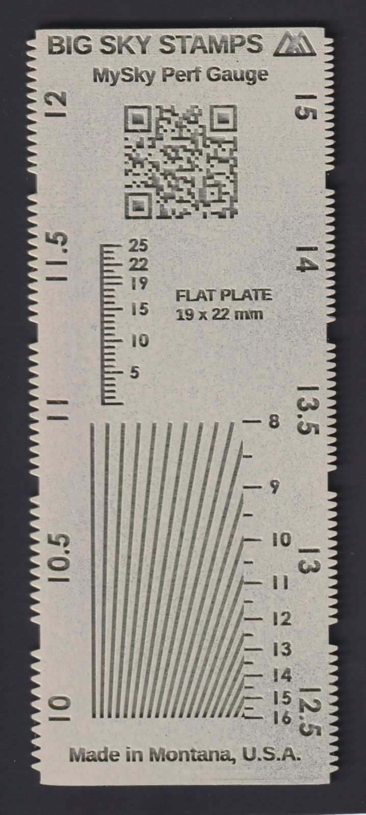 Perforation Gauge for Bureau Issues sizes 10-15 Transparent Emerald