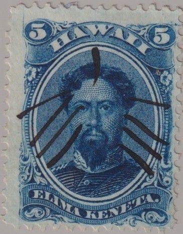Hawaii 1866 5c Blue King Kamehameha V Used
