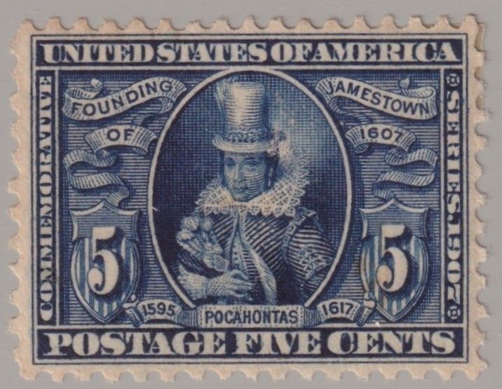 1907 US 5c Scott #330 Mint OG small hinge, beautifully centered- rare for this issue