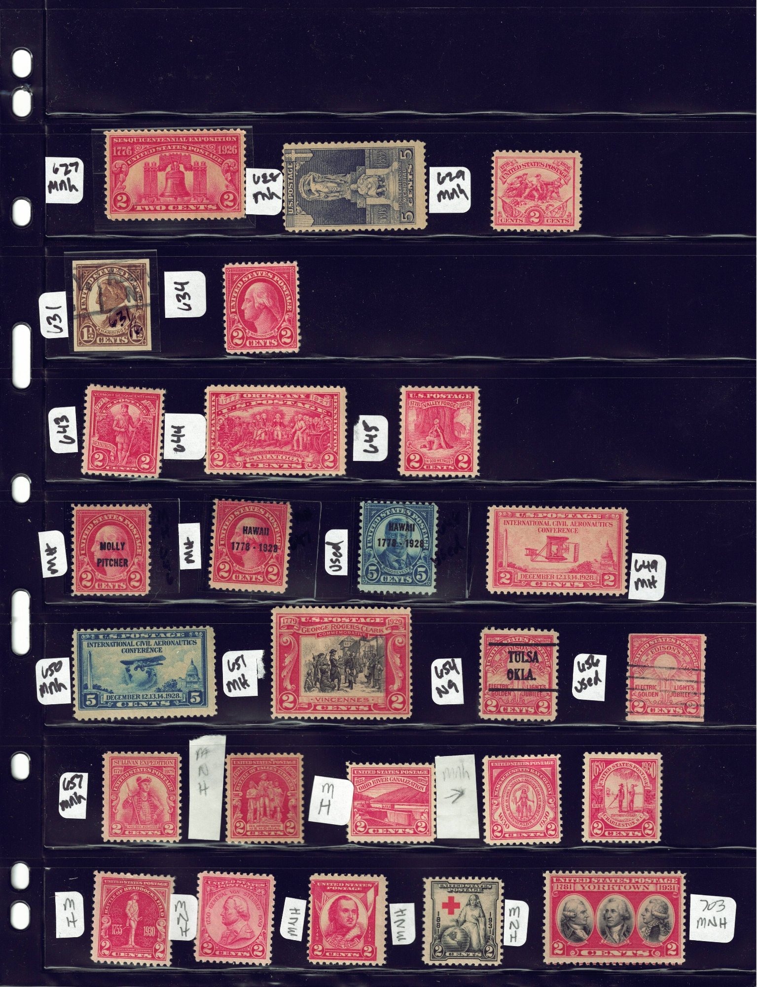 US Commemorative Collection Scott 627-703 Mixed Mint Condition